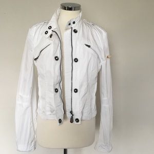 Peuterey White Zipper/Snap Jacket - Italian Sz 46